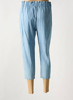 Pantalon 7/8 țesătură poplin mărime normală albastru deschis QUATRE VINGT JOURS femeie