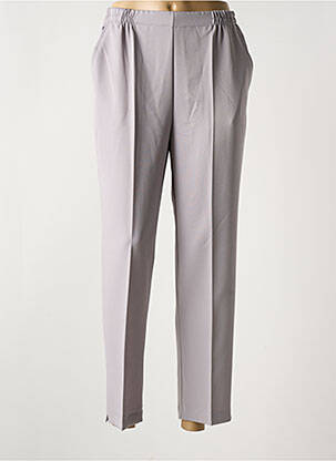 Pantalon 7/8 talie elastică mărime normală gri PLURIELLES femeie
