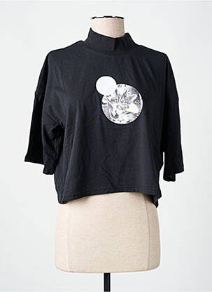 Tricou croială dreaptă mâneci scurte negru FILA femeie