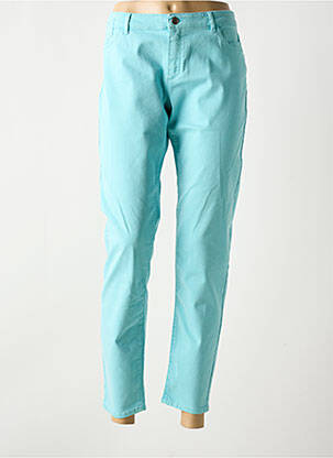 Pantalon 7/8 țesătură poplin mărime normală albastru ONE STEP femeie