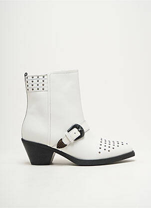 Botine/ghete material neted toc plat până la 3 cm alb GEOX femeie