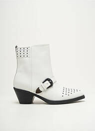Botine/ghete material neted toc plat până la 3 cm alb GEOX femme