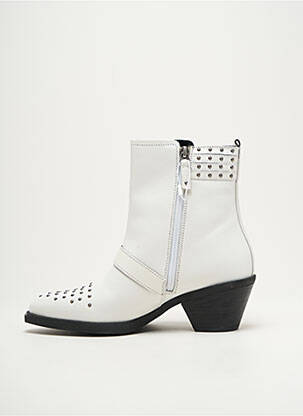 Botine/ghete material neted toc plat până la 3 cm alb GEOX femeie