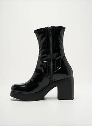 Botine/ghete țesătură satinată toc de 7 la 9 cm negru WONDERS femeie