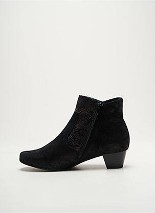 Botine/ghete țesătură satinată toc de 4 la 6 cm negru ARTIKA SOFT femeie