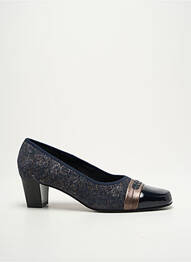 Pantofi cu toc material neted toc de 4 la 6 cm albastru INEA femme