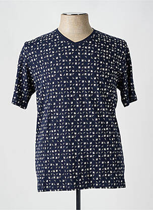 Tricou croială cambrată mâneci scurte albastru CAPTEN bărbat