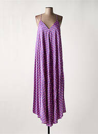 Rochie lungă imprimeu fantezie bretele subțiri violet MAITE BY LOLA CASADEMUNT femme