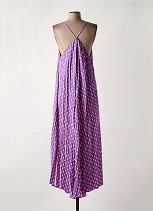 Rochie lungă imprimeu fantezie bretele subțiri violet MAITE BY LOLA CASADEMUNT femeie