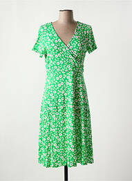 Rochie midi imprimeu floral mâneci scurte verde SIGNATURE femme