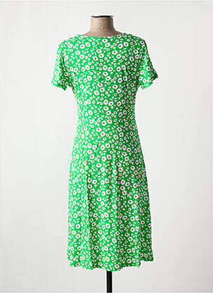 Rochie midi imprimeu floral mâneci scurte verde SIGNATURE femeie