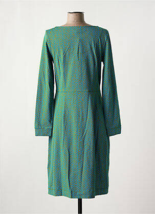 Rochie midi imprimeu fantezie mâneci lungi verde ZILCH femeie