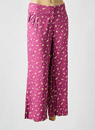 Pantalon larg închidere cu fermoar sub clapetă cu nasturi violet ZILCH femme