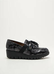 Mocasini țesătură satinată toc de 4 la 6 cm negru WONDERS femeie
