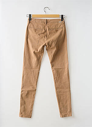 Pantalon chino țesătură poplin mărime normală maro REIKO femeie