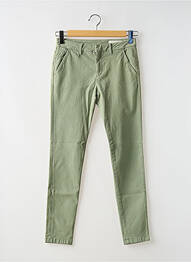 Pantalon chino țesătură poplin mărime normală verde REIKO femeie
