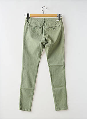 Pantalon chino țesătură poplin mărime normală verde REIKO femeie