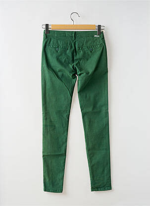 Pantalon chino țesătură poplin mărime normală verde închis REIKO femeie