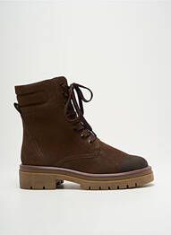 Botine/ghete țesătură satinată toc de 4 la 6 cm maro MARCO TOZZI femme