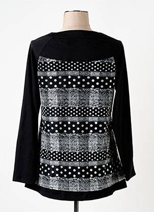 Top elasticitate mâneci lungi negru S.QUISE femeie