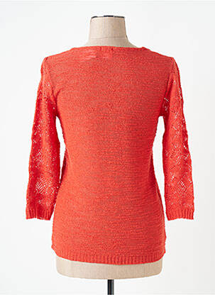 Pulover croială dreaptă mâneci 3/4 portocalie DUGER femeie
