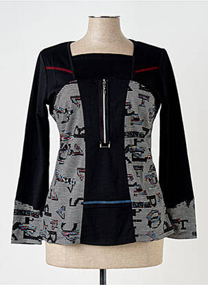 Tricou mâneci lungi mâneci lungi negru L.S MODE femeie