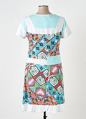 Rochie midi imprimeu fantezie mâneci scurte albastru S.QUISE femeie