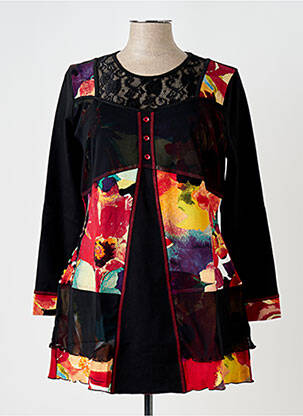 Tunică mâneci lungi negru QUATRE VINGT JOURS femeie