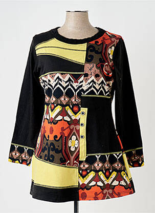 Tunică mâneci lungi negru QUATRE VINGT JOURS femeie