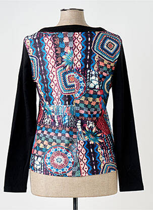 Top elasticitate mâneci lungi negru S.QUISE femeie