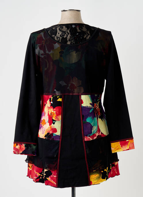 Tunică mâneci lungi negru QUATRE VINGT JOURS femeie