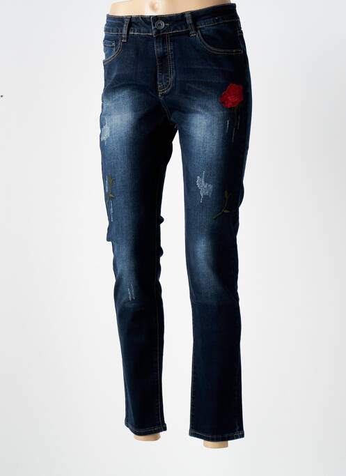 Blugi cu croială slim elasticitate mărime normală albastru X-MAX femme