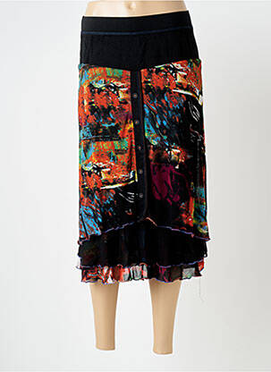 Fustă midi negru QUATRE VINGT JOURS femeie