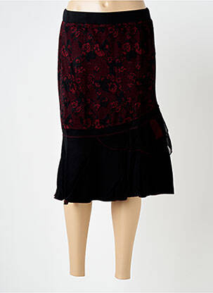 Fustă midi negru QUATRE VINGT JOURS femeie