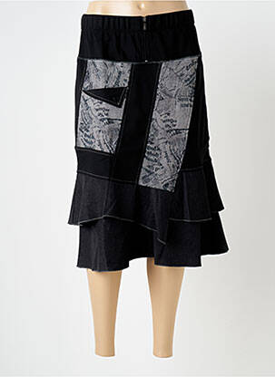 Fustă midi negru QUATRE VINGT JOURS femeie