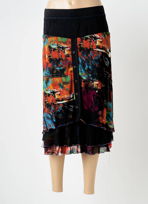 Fustă midi negru QUATRE VINGT JOURS femeie