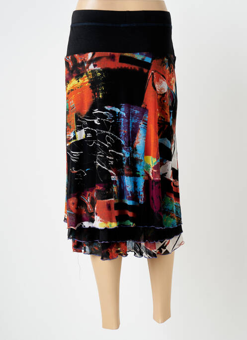 Fustă midi negru QUATRE VINGT JOURS femeie