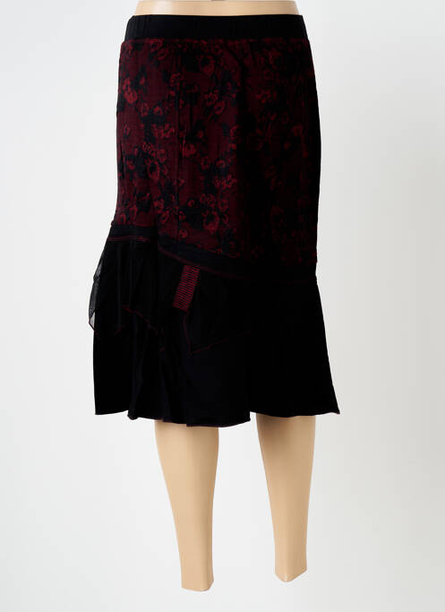 Fustă midi negru QUATRE VINGT JOURS femeie