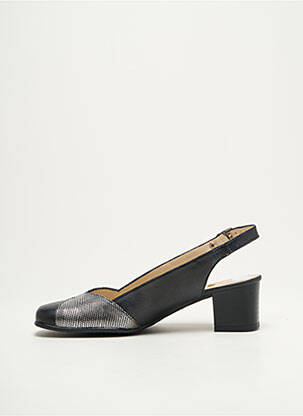 Pantofi cu toc țesătură satinată toc de 4 la 6 cm negru ARTIKA SOFT femeie