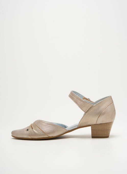 Sandale/Pantofi decupați bej ARTIKA SOFT femeie