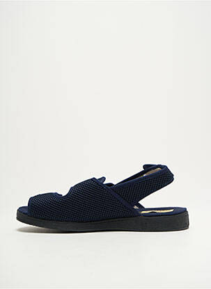 Papuci/pantofi de casă țesătură satinată vârf deschis albastru SEMELFLEX unisex