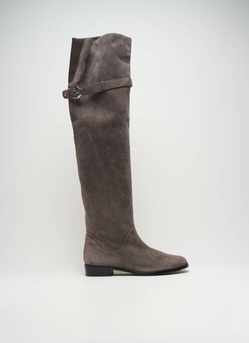 Cizme peste genunchi nubuc toc plat până la 3 cm gri STUART WEITZMAN femme