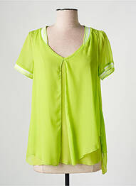 Top croială fluidă mâneci scurte verde MC PLANET femme