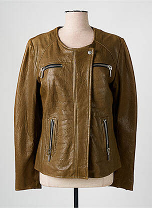 Geacă din piele verde ROSE GARDEN femeie