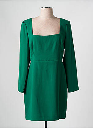Rochie scurtă închidere cu fermoar la spate mâneci lungi verde MANGO femeie