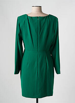 Rochie scurtă închidere cu fermoar la spate mâneci lungi verde MANGO femeie