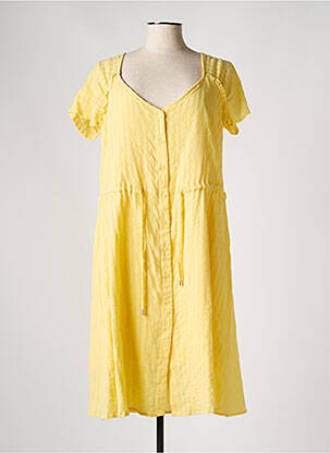 Rochie midi galben LOLA ESPELETA femeie