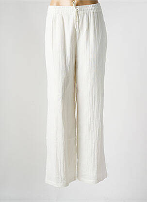 Pantalon larg alb PIECES femeie