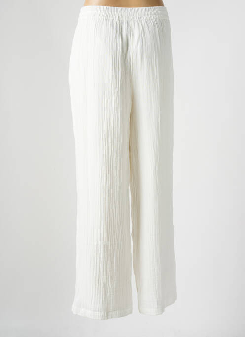 Pantalon larg alb PIECES femeie