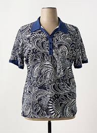 Polo broderie mâneci scurte albastru MONTEVERDI femeie